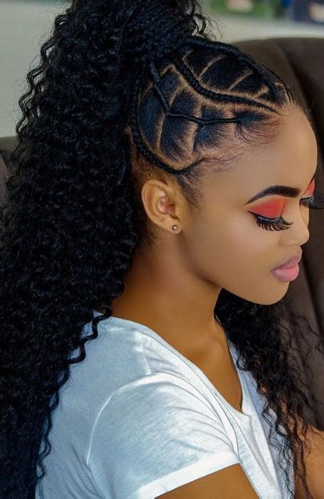 black curly braided hairstyles|braids ponytail for black girls.